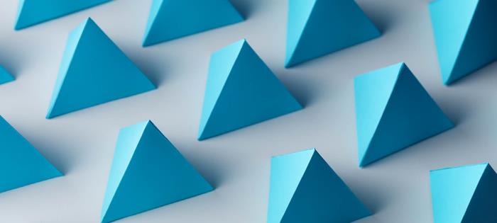 blue triangle pattern representing brand strategy